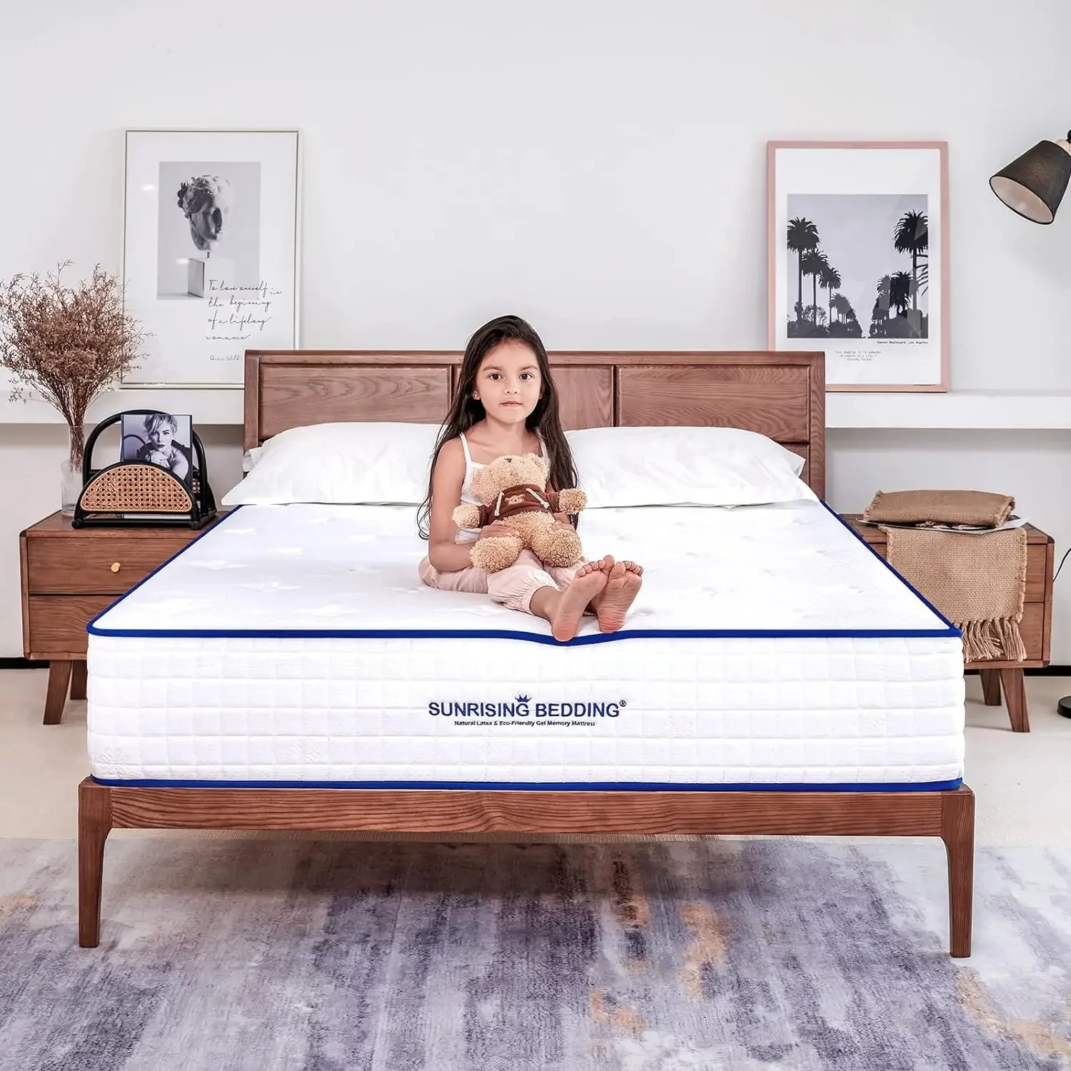 

Sunrising Bedding 12 inch Natural Latex & Gel Infused Memory Foam Twin Mattress, Medium Firm, Non-Toxic & No Fiberglass, Assembl