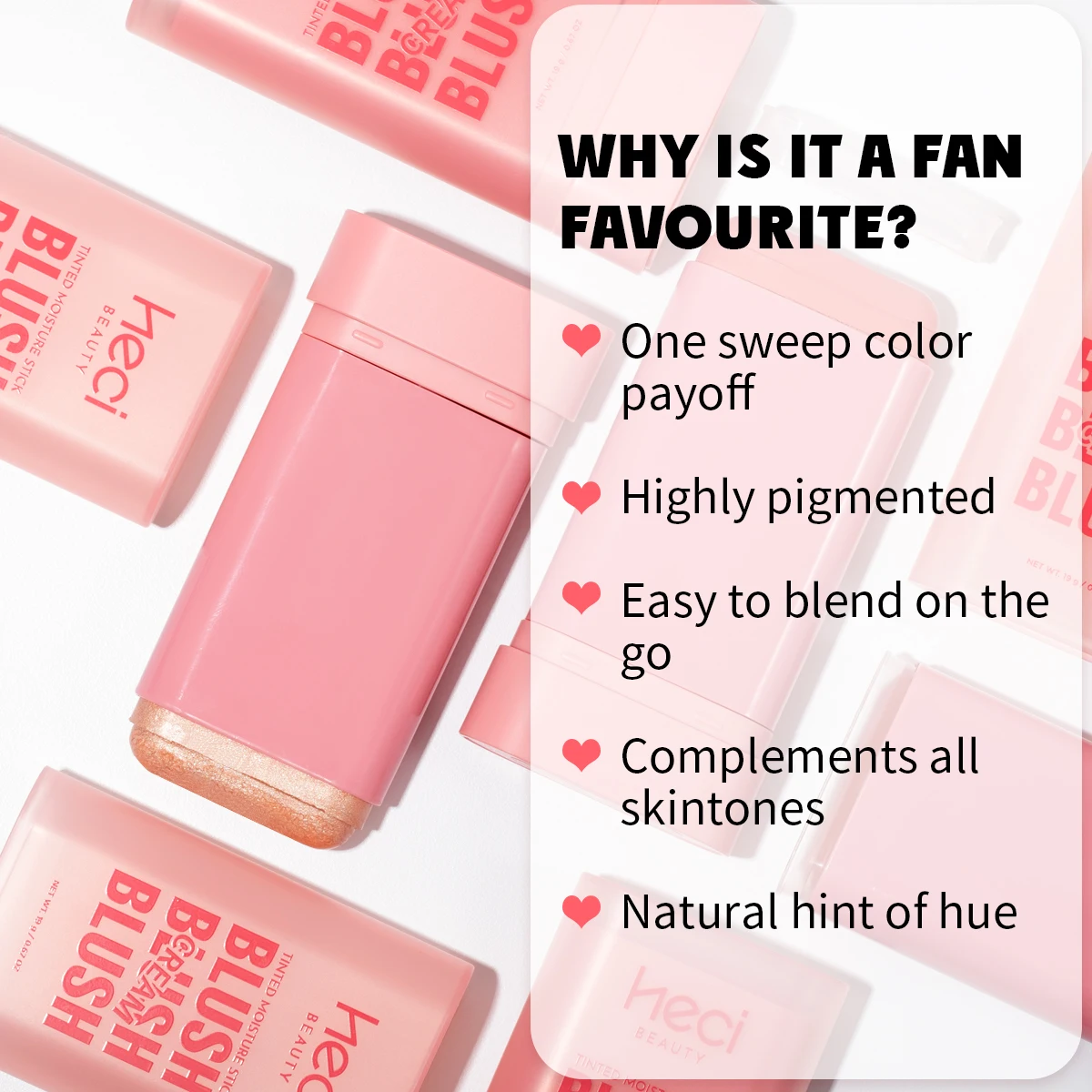 Vegan Cruelty-Free Big Volume Cream Blusher Highlighter Long Lasting High Pigment Face Blush Lip And Cheek Tint Balm Blush Stick 3