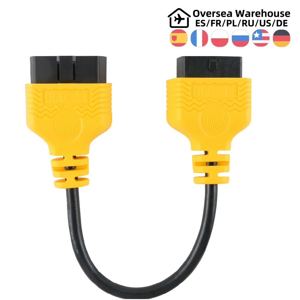 30cm 16 Pin OBD2 Diagnostic Cable Extender Male to Female Extension