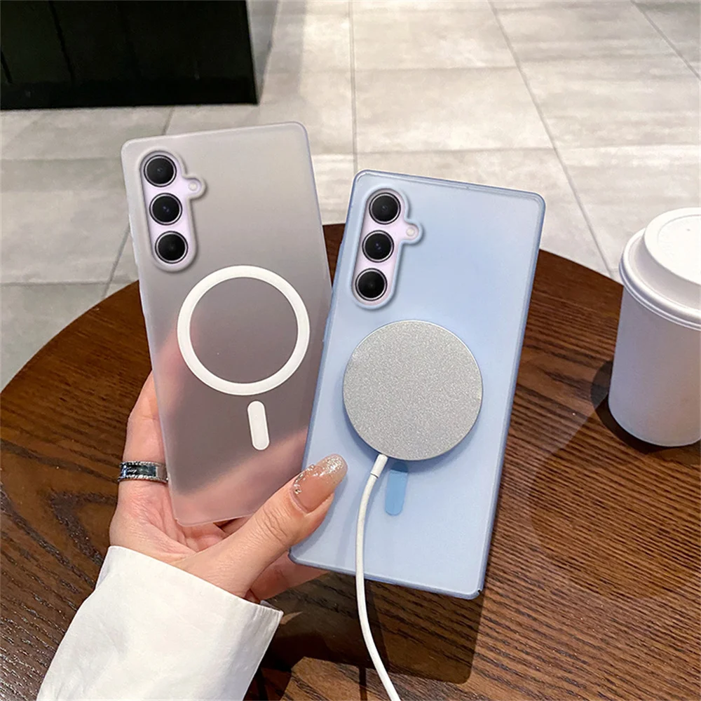Sleek Transparent Magnetic Phone Case with Matte Finish for Magsafe Compatibility