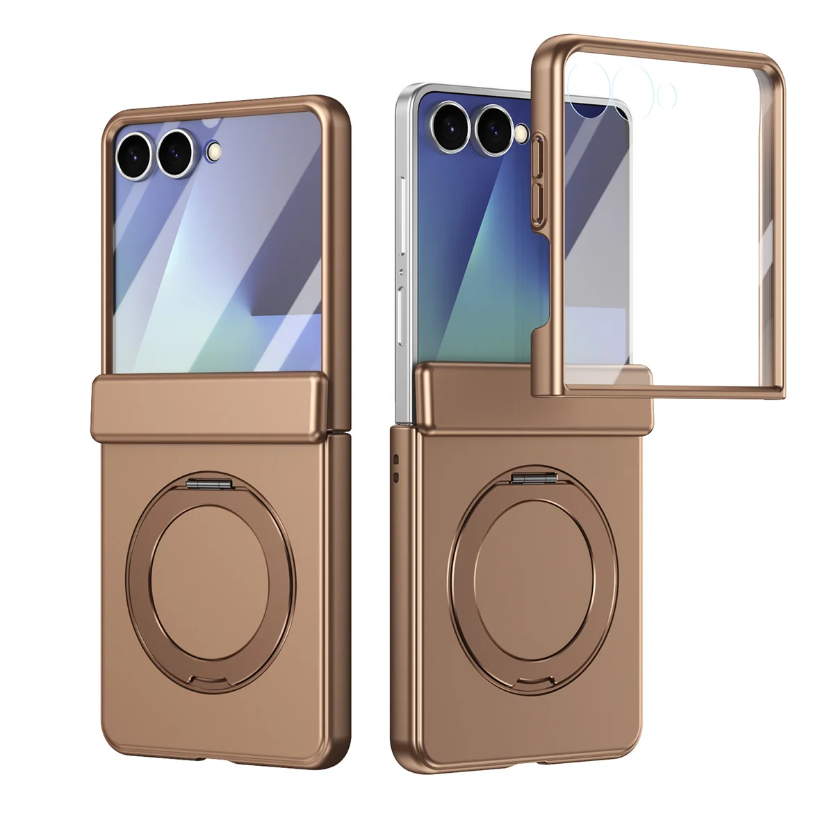 360° Rotating Ring Holder with Magsafe-Compatible Wireless Charging for Flip Phone Protective Case