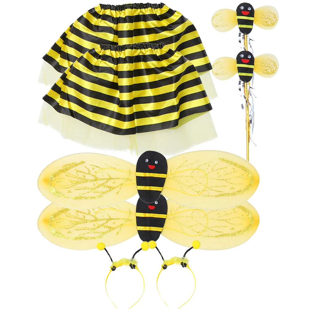 

2 Sets Cosplay Party Bee Wing Makeup Headbands Little Props Costume for Kids Girl Child