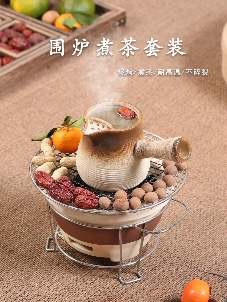 Large-capacity Dry Burning Winter Boiling Stove Tea Cooking Equipment Charcoal Pottery Tea Fire Stoves Baking Milk Teapot