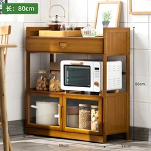  Simple Kitchen Cupboard Microwave Oven Rack Storage Cabinet Wine Cabinet Multi-Functional Living Room with Drawer Tea Cabinet 