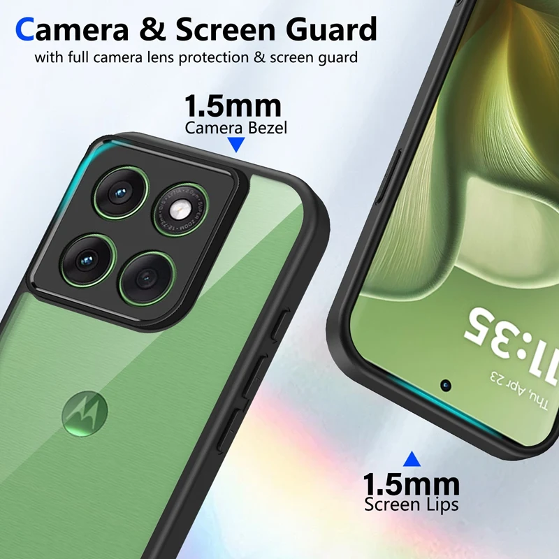 Transparent Silicone Shockproof Phone Case with TPU Bumper and PC Back