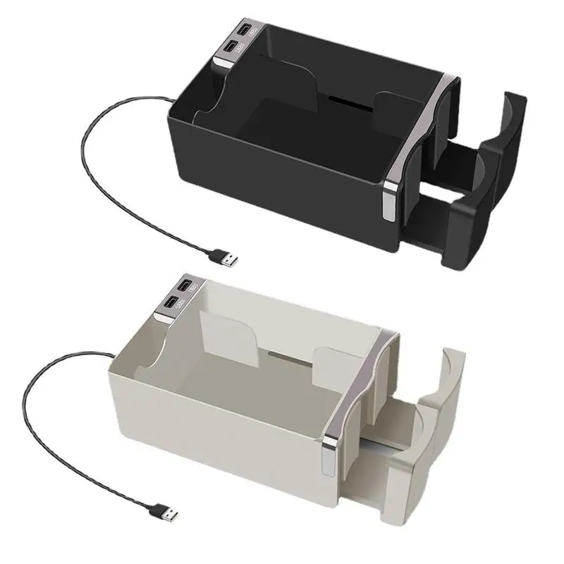

Car Armrest Storage Box Multifunctional Centre Console Side Organizer Universal USB Charging Tissue Holder Car Accessories