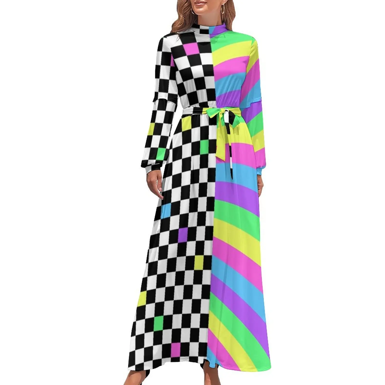 thumbnail image 1 of Patrón 1 de los años 80 de Kawaii, vestido largo, vestido de verano, ropa coreana para mujer, ropa de verano para mujer, vestido para mujer, 1 of 5