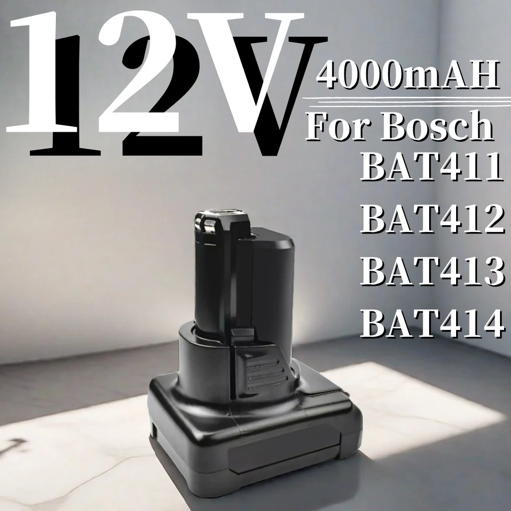 Batteria Di Ricambio Agli Ioni Di Litio Bat420 Per Bosch, 4000Mah, 12V, Bat411, Bat412, Bat413, Bat414, 10.8 Volt Max, Utensili Elettrici A Batteria