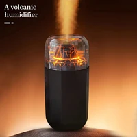 Efficient, powerful, and portable USB volcanic flame air humidifier for desktop, car, and bedroom - relaxing cool mist essential 1