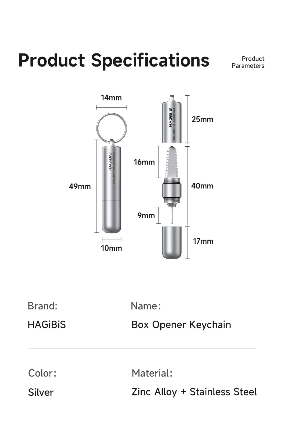 Hagibis Portable Box Cutter & SIM Eject Tool