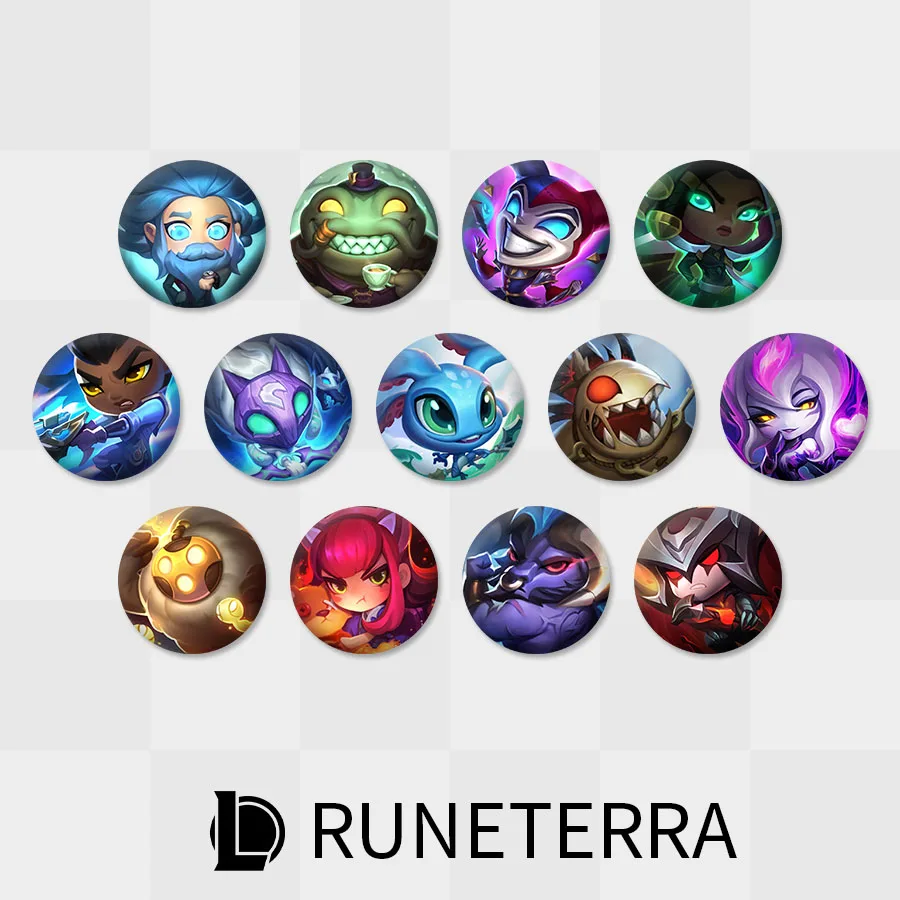 

League of Legends Champie Icon Badges Annie Evelynn Lucian Senna Aatrox Tahm Kench Shaco Fizz Kindred Chibi Champions Summoner
