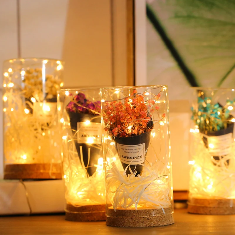 Fairy Lights Fairy Lights Copper Wire LED String Lights Christmas Garland Indoor Bedroom Home Wedding New Year Decoration USB Battery Powered
