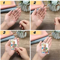 16PCS Acrylic Photo Frames Keychain Holder Photo Insert Blank Keyring For DIY Craft 2.2 x 3 Inch 2