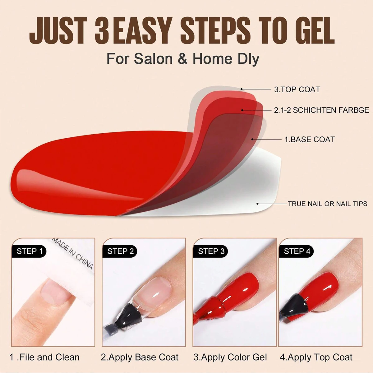 Diamond Gel Top Coat and Base Coat Set Shine Finish Soak Off LED Nail Lamp 2 pcs nail art set nail top coat