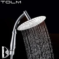 6 Inch Chrome High Pressure 360 Adjustable Large Round R ainfall Sprayer Bathroom Hand Held Shower Head Shower Faucet 1