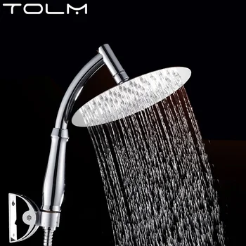 6 pollici cromo ad alta pressione 360 regolabile grande rotondo R ainfall spruzzatore bagno soffione doccia tenuto in mano rubinetto doccia 1