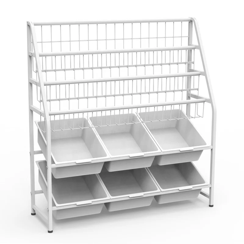 

Metal library portable small mini 3 tiers white metal wire bookshelves