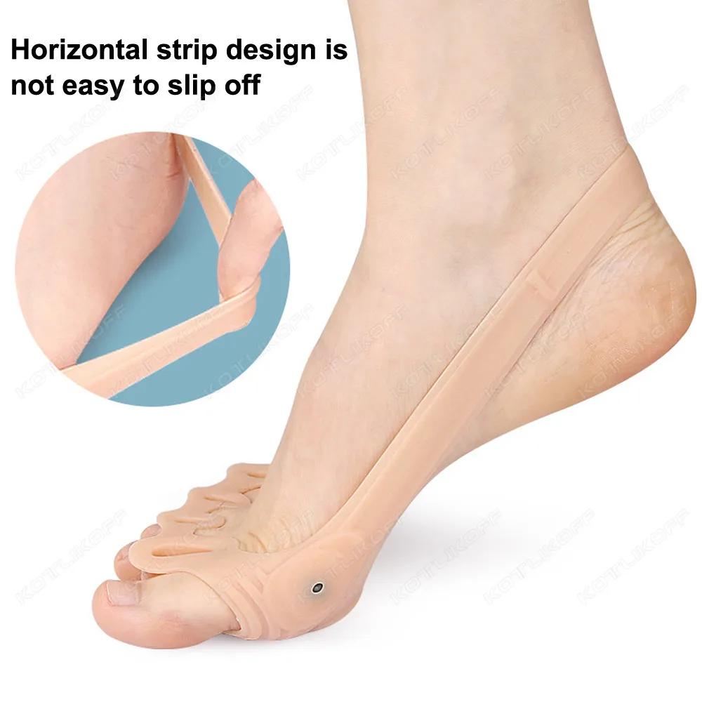 5 Holes Toe Splitter Forefoot Pads Pain Relief Overlapping Toe Separator Breathable Separators Straightener Foot Care Tools
