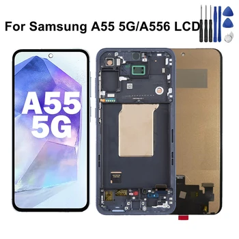 6.6 ''per Samsung A55 5G Display LCD Touch Screen Digitizer per Samsung A556B A556E A5560 LCD con cornice