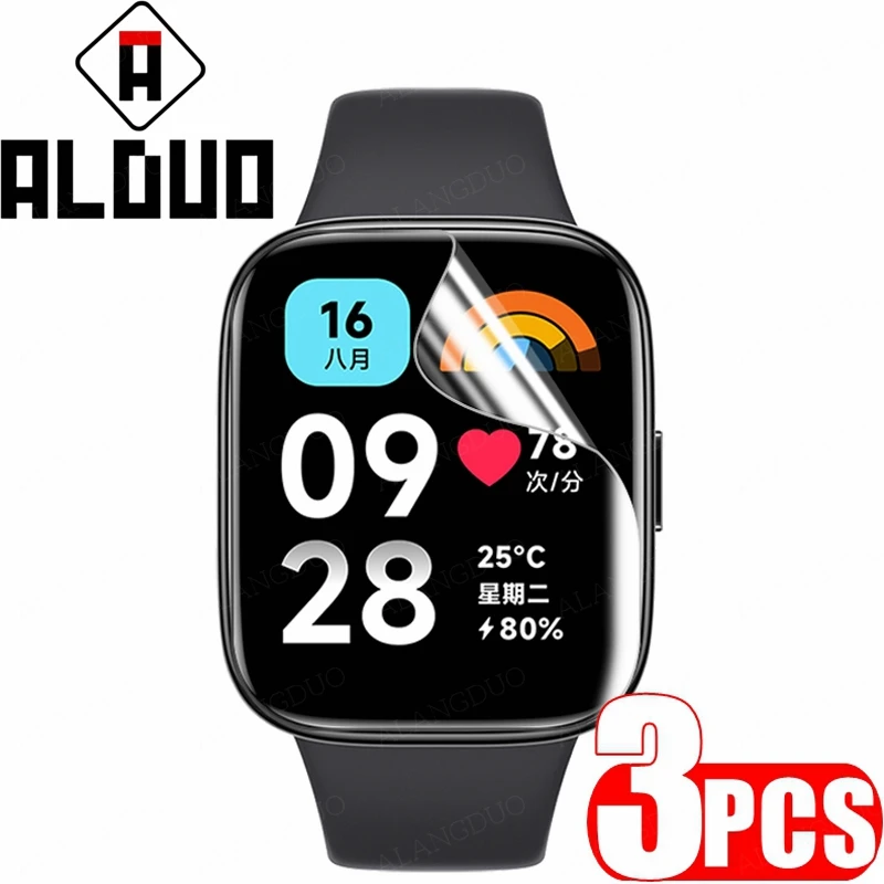 

3PCS Hydrogel Film Screen Protector For Redmi Watch 3 Active Soft Protective Film For Redmi 2 Lite Watch 3Active Film Not Glass