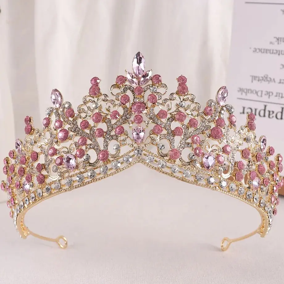 Diadème Couronne Fleur Strass Pour Fille - Mariage, Anniversaire, Bal, Décoration Cheveux élégante - 2