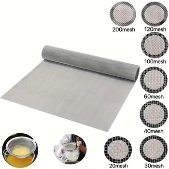 1 pc 20-200 mesh 11.81x23.62 in. 304 Stainless Steel Mesh Filter Metal Front End Repair Fixed Mesh Filter Sieve Filter