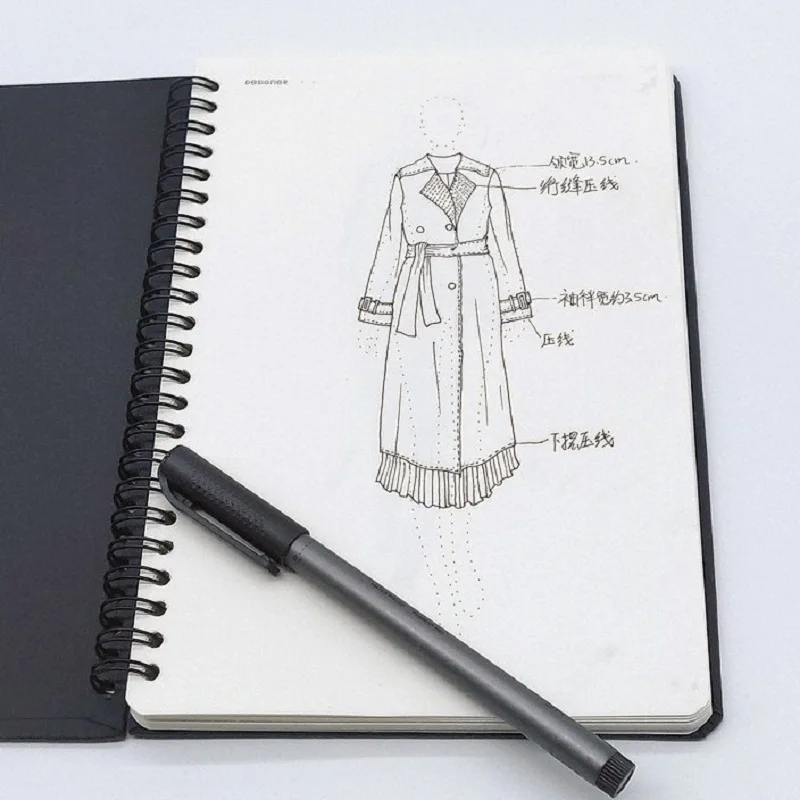 Modelo do Corpo Humano para Mulheres e Homens Caderno de Design de Moda Estilo Esboço Roupas de Renderização Ferramentas de Designer 50 Folhas 120g a4 a5 - Imagem 6