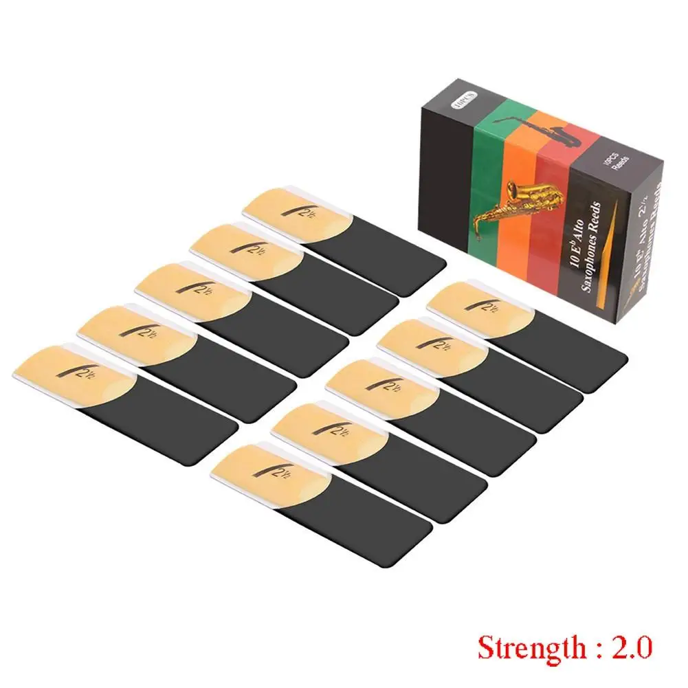 10pcs Alto Saxophone Reeds Strength 1.5 2.0 2.5 3.0 3.5 4.0 Sax Reed Parts High Quality Reed Excellent Pitch Stability saxophone reeds