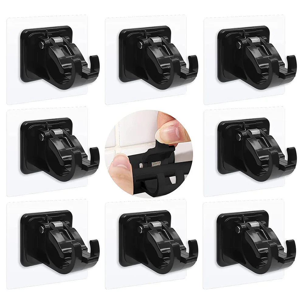 

Multi Adjustable Curtain Rod Holder Clamp Hooks Rod Bracket Holders Adhesive Wall Curtain Fixed Clip Hanging Rack Holder Hook