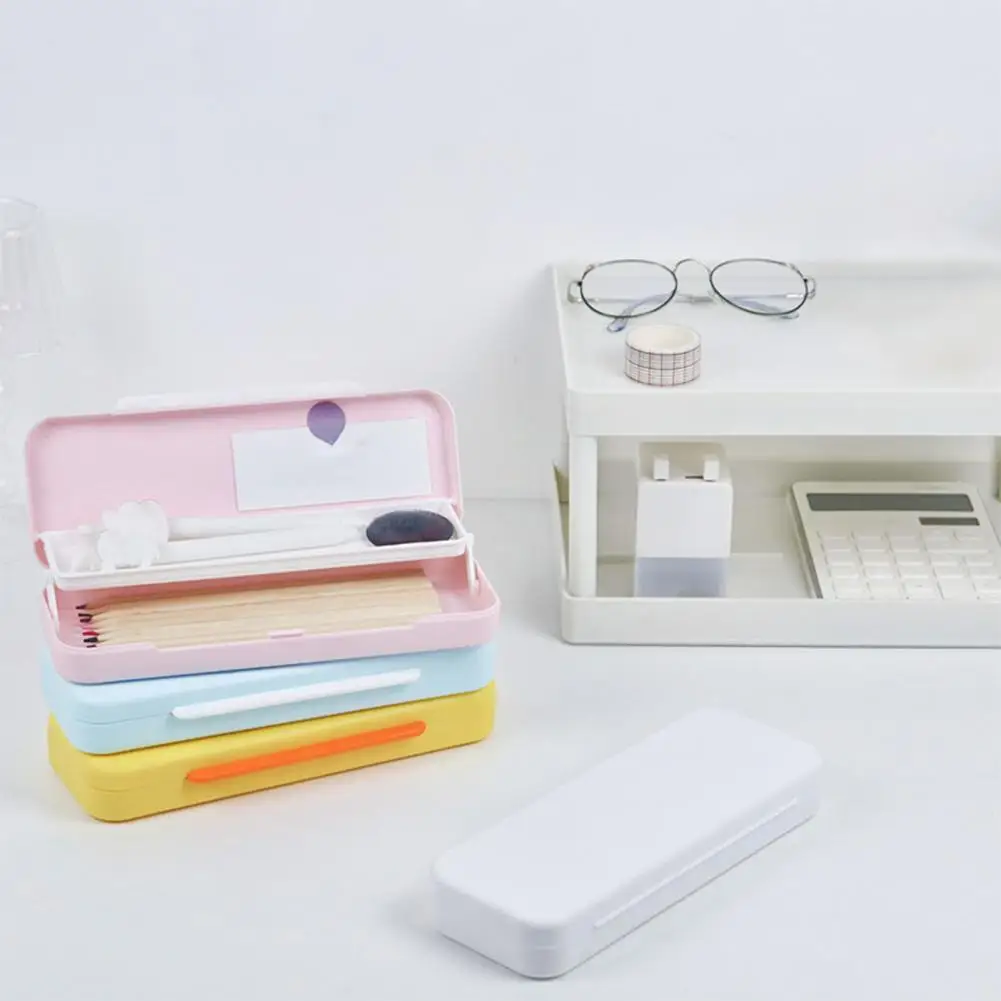 Fashion Pen Case Wear-resistant Fine Workmanship PP Double Layer Convenient Pen Case