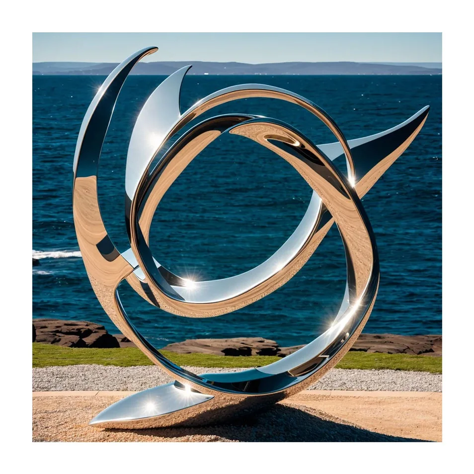 Wholesale contemporary red heart sculpture mall stainless steel 2