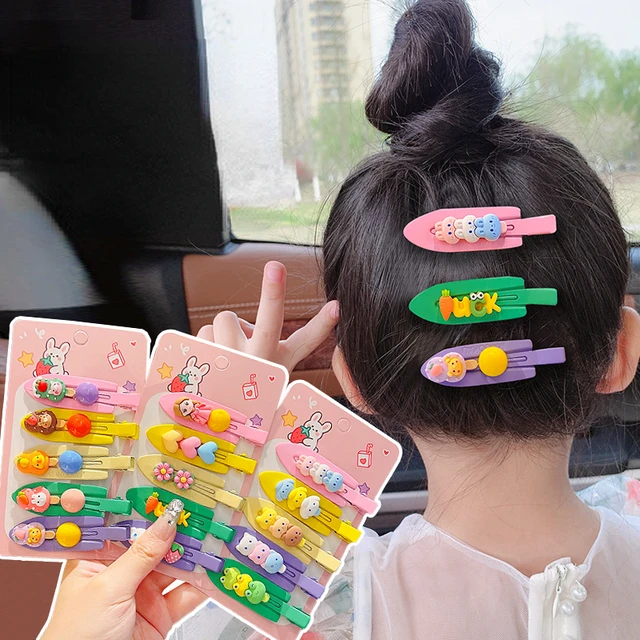 Pinzas para el pelo para niña, horquillas con lazo de flores de dibujos  animados, accesorios para el cabello para niña, 10 unidades por Set -  AliExpress