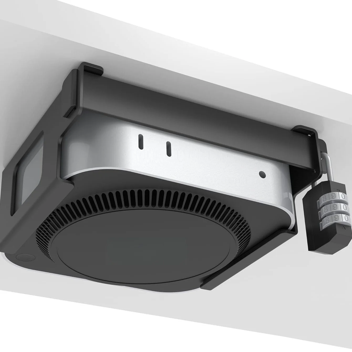 맥 미니 M4/M4 Pro 2024용 메탈 언더 데스크 마운트, EVSA 마운트와 호환, 모니터 장착용 견고한 브래킷, 나사 잠금 기능 포함