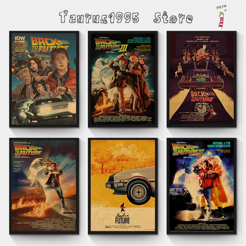 

Classic Movie Vintage Posters Back To The Future Retro Kraft Paper Sticker DIY Room Bar Cafe Decor Gift Print Art Wall Paintings