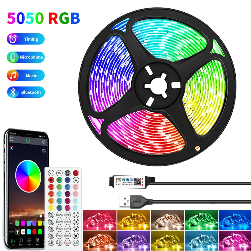 SMD5050 LED Lights TV Screen Backlight LED Strip Light Color Change Bedroom Christmas Decoration 5V 1M -30M Luces LED rgb лента