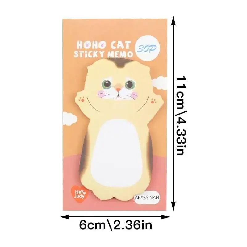 210pcs 귀여운 동물 스티커 메모 미니 키티 고양이 스티커 메모 아이를위한 선물 작업 책상 홈 학교 학생 동료 친구 사무실