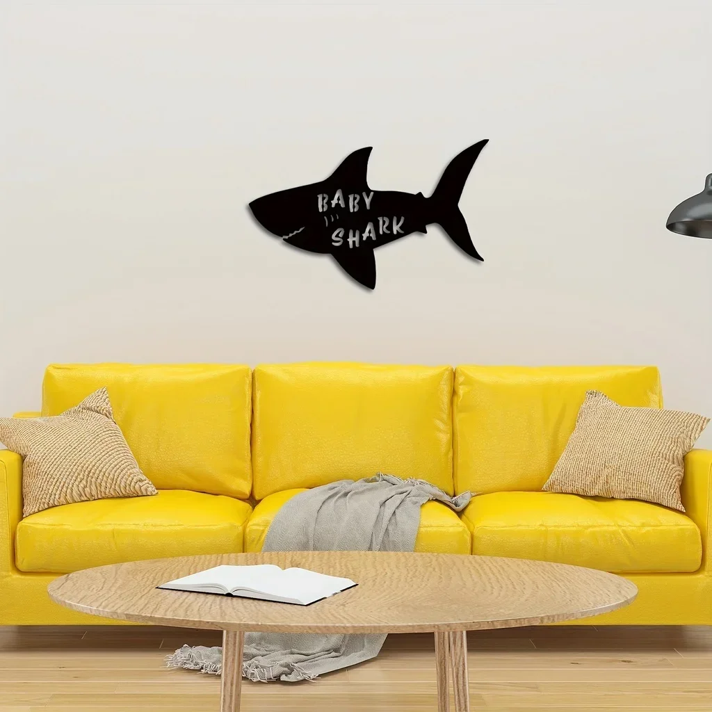 

HELLOYOUNG Iron Crafts Ocean Shark Metal Home Art Decor Nautical Coastal Animal Print Wall Hanging Decoration Metal Livingroom