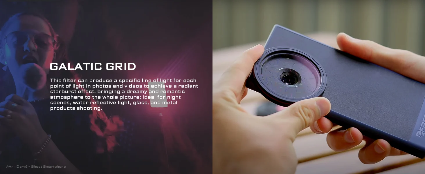 Burst Mirage, Kaleidoscope, Galatic Grid Filters Compatible with Samsung Galaxy