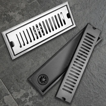 ท่อระบายน้ําชั้นยาวห้องน้ําสแตนเลส 304 หนาความจุขนาดใหญ่ห้องอาบน้ําป้องกันกลิ่นสี่เหลี่ยม 1