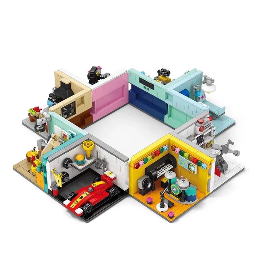 Mini Street View Dreams: Creative Building Blocks Set - Racer, Doctor, Painter, Musician, Scientist, Pastry Chef, Cameraman, Astronaut