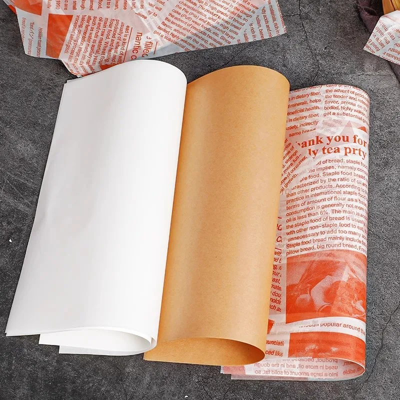 100 pezzi di carta oleata con motivi colorati, carta da regalo per alimenti, carta cerata per panini da forno, hamburger, snack, cestini  15