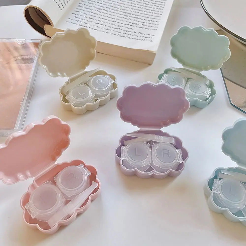 

Cosmetic Boxes Girls Wave Lens Container Clouds Korean Style Glasses Case Plastic Eyewear Cases Women Contact Lens Case