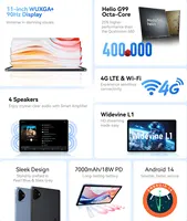 Alldocube iPlay 60 Pro Tablet Android Widevine L1 Immersive On-the-Go 90Hz 10.95in WUXGA+Display 4 Speakers 4G LTE&Wi-Fi 7000mAh 2