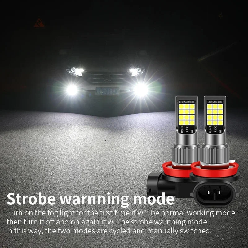 LED Fog Light LED Light LED Bulb Fog And Headlight Bulbs 2pcs Red Storbe Car Fog Light Bulb