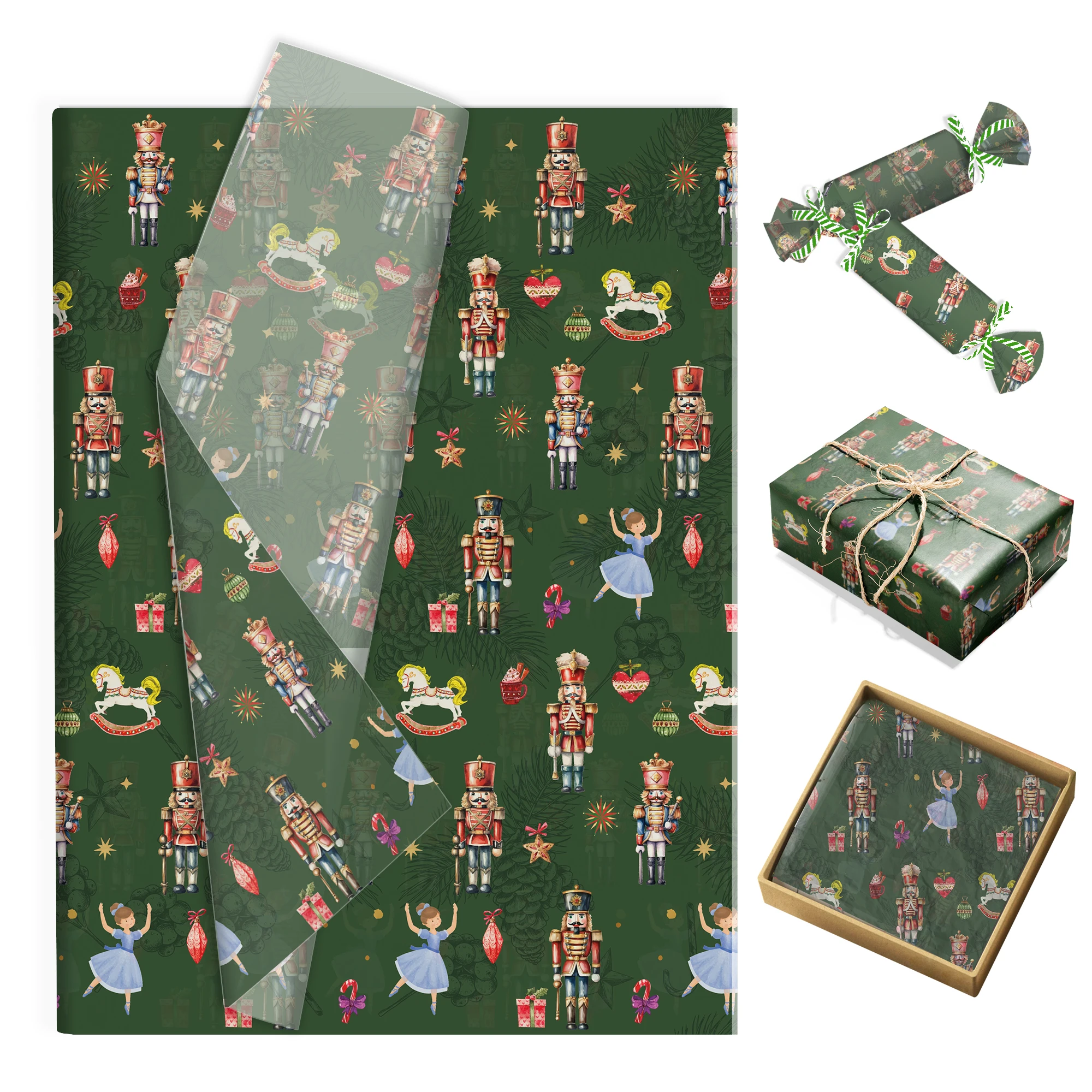20/50 stücke Weihnachten Nussknacker Seidenpapier Schnee Birne Papier Geschenkbox Geschenkpapier DIY Geschenk Verpackung Für Weihnachten Party liefert – Detail 13