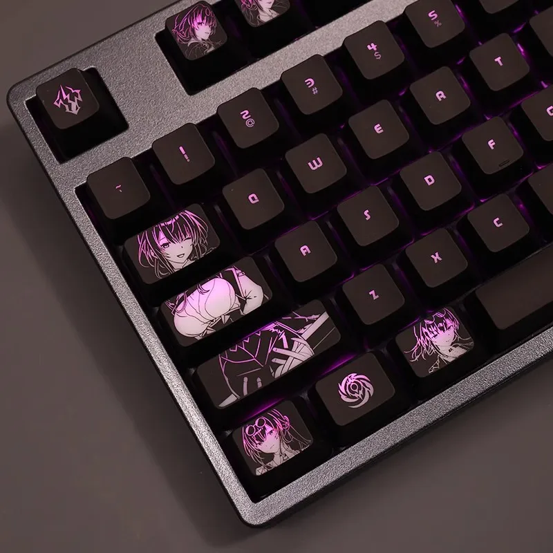 Keycaps Retroiluminados Honkai Star Rail Kafka para Logitech G610 g Pro x Razer Blackwidow Huntsman Corsair K70 K95 K100 Conjunto - Imagem 6