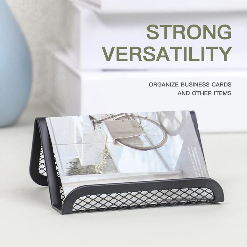 Metal Mesh Business Card Holder, Name Card Stand for Office Business Card Display 50 Cards Organizer, 12 Packs 2