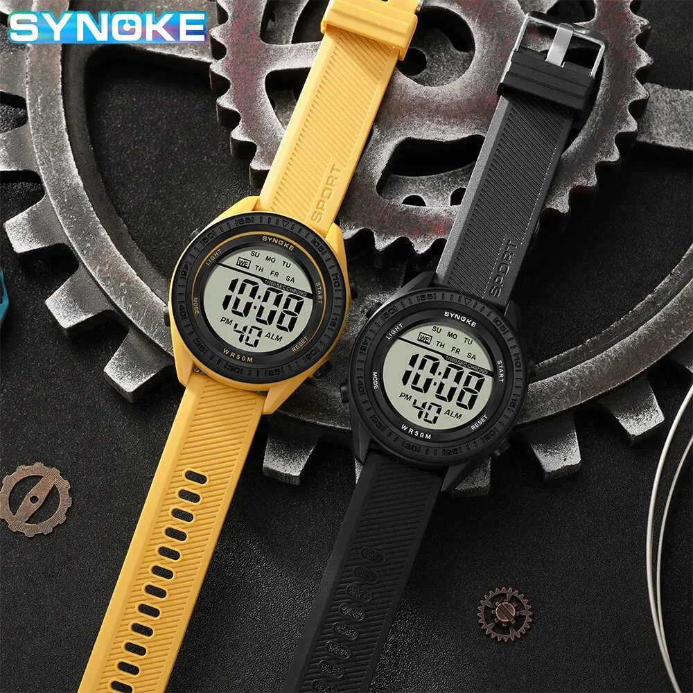 SYNOKE Watch Outdoor Sports Multifunctional Waterproof Shock Resistant Large Screen Display Luminous LED Digital Watch For Men 3