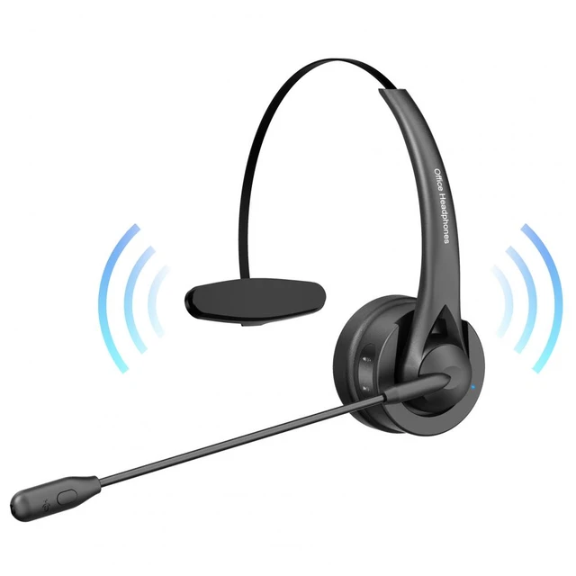 Casque de centre d'appel Bluetooth avec micro, casque sans fil