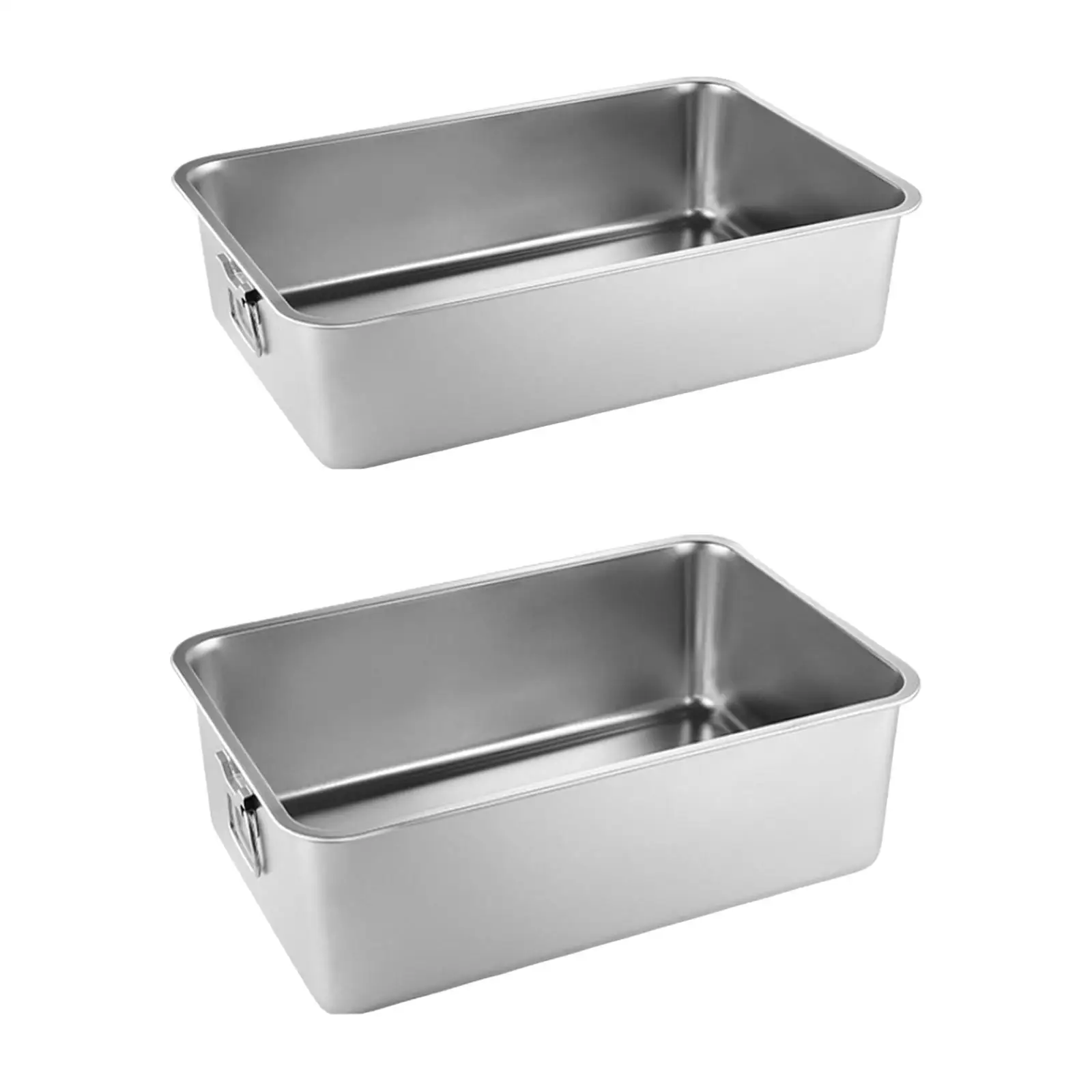 Stainless Steel Litter Box Kitten Open Potty Pan Cat Cleaning Basin Indoor Litter Tray Cat Sandbox for Small Animal Rabbits